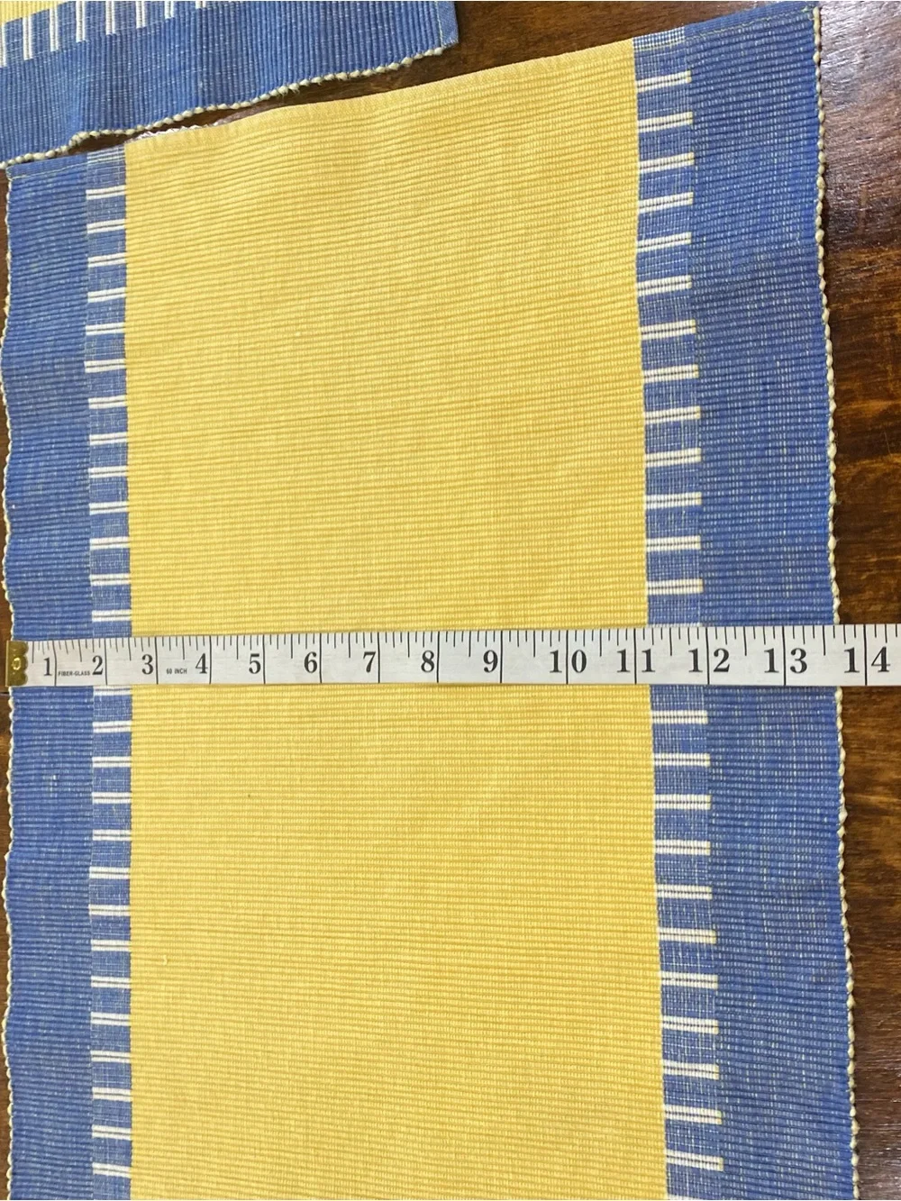 Pier 1 Imports Set of 4 Placemats Palermo Stripe Yellow Blue Cottagecore READ